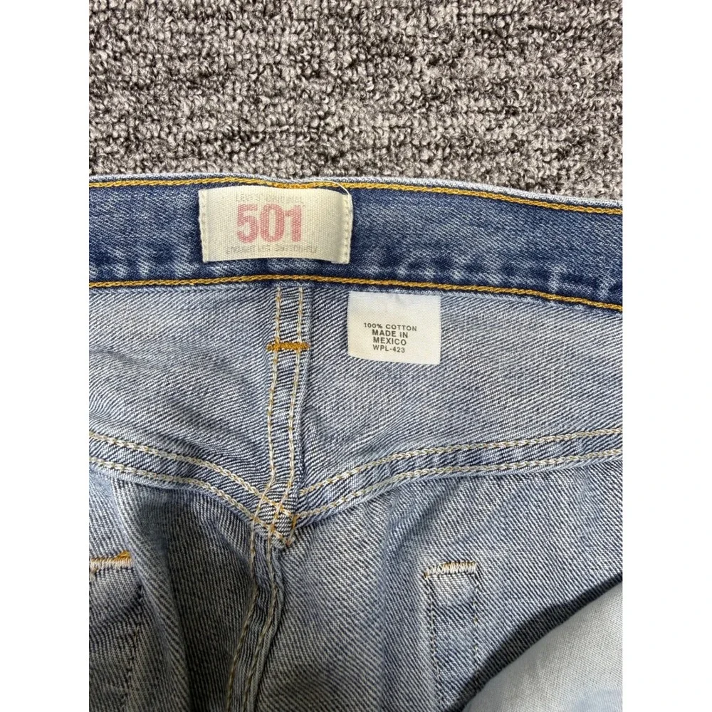 Levis 501 Original Fit Mens Jeans Medium Wash Blue Straight Leg Button Fly 34X34